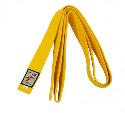 Пояс Рэй Спорт "Стандарт" желтый, длина 260 см (П14)