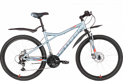 Велосипед Stark Slash 26" D серый/красный/серый  2021