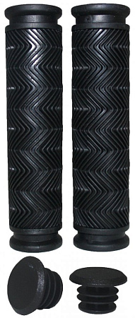 Грипсы Vinca Sport резиновые с заглушками,длинна 120mm (H-G 37)